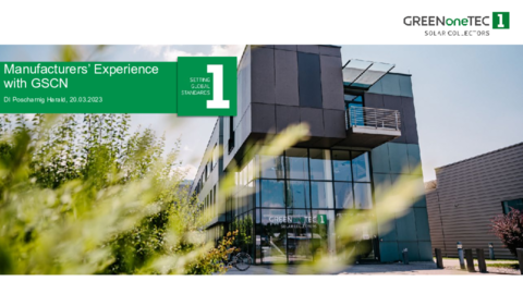 Harald Poscharnig:GSCN - A Manufacturer's Perspective