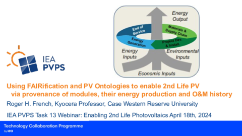 Roger French_Using FAIRification and PV Ontologies to enable 2nd Life PV via provenance of modules, their energy production and 