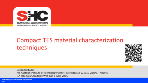 Daniel Lager - Compact thermal energy storage materials characterisation techniques