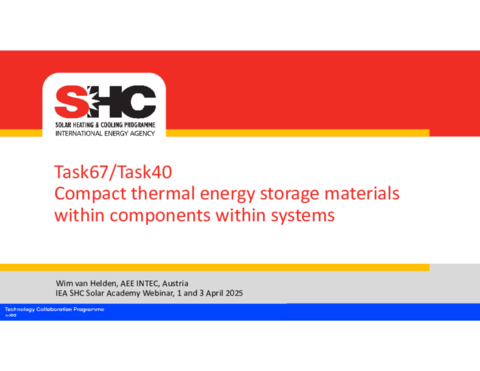 Wim van Helden - Compact Thermal Energy Storage: Advances in Materials and Performance Insights from IEA SHC Task 67