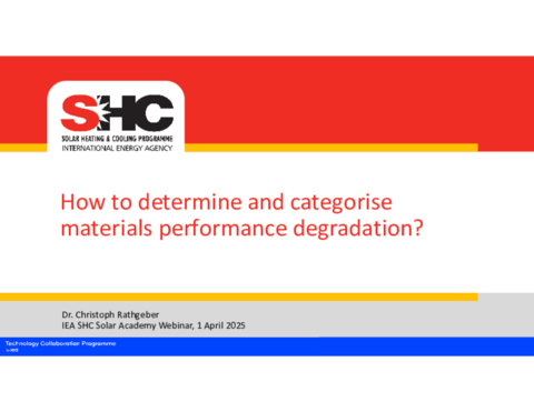 Christoph Rathgeberm -  How to determine and categorise materials performance degradation
